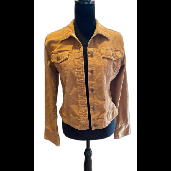 So Corduroy Jacket Size Large (measures Medium) Tan Breast Pockets Western Look - Picture 1 of 9